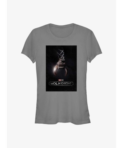 Marvel Moon Knight Crescent Dart Graphic Tee for Girls - Grey