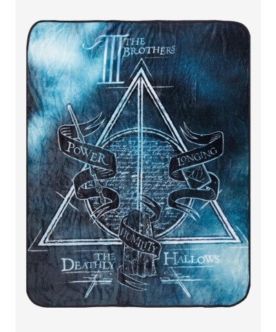 Harry Potter Deathly Hallows Symbols Power Throw Blanket