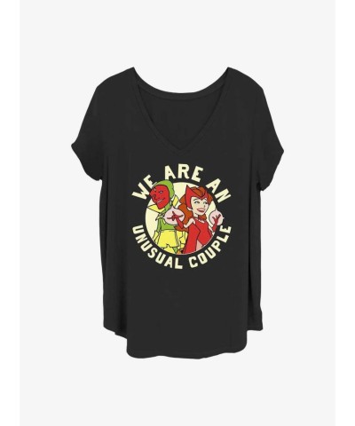 Marvel WandaVision Unique Couple Graphic Tee for Women - Plus Sizes - Black