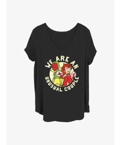 Marvel WandaVision Unique Couple Graphic Tee for Women - Plus Sizes - Black