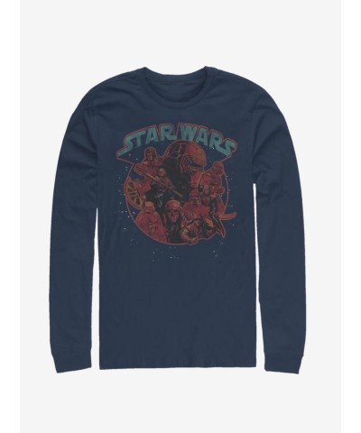 Star Wars The Rise of Skywalker Retro Villains Cotton Long-Sleeve T-Shirt - Men's Blue