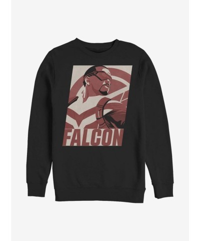 Marvel Falcon Winter Soldier Crewneck Sweatshirt - Black Men's