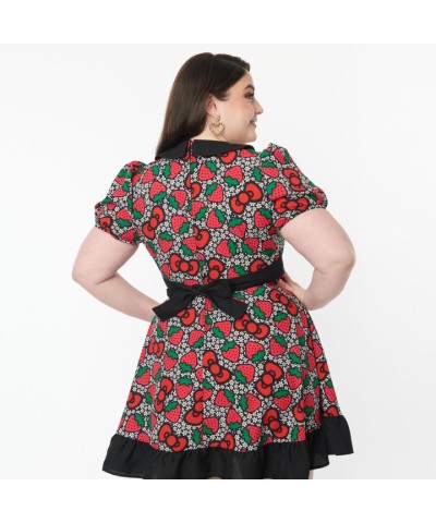 Hello Kitty Strawberry Print Pocket Dress by Smak Parlour for Women