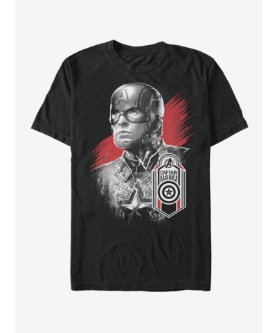 Marvel Captain America Tag T-Shirt for Men - Black