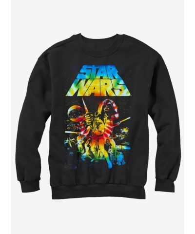 Star Wars Vintage Tie-Dye Poster Unisex Sweatshirt - Black