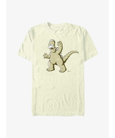 Homer Simpson As Godzilla Men's T-Shirt - Yellow Comfortable Cotton