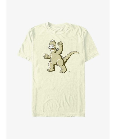 Homer Simpson As Godzilla Men's T-Shirt - Yellow Comfortable Cotton