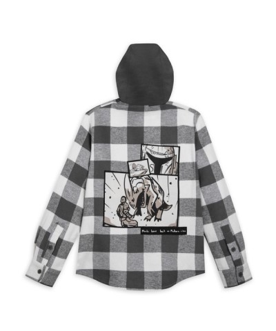 The Mandalorian Plaid Flannel Hooded Jacket for Boys