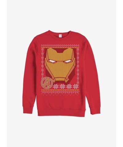 Marvel Red Iron Man Christmas Face Sweatshirt for Men