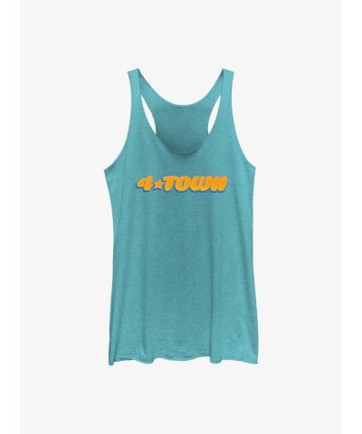 Disney Pixar Turning Red 4Town Logo Blue Girls Tank Top