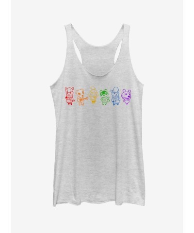 Nintendo Animal Crossing Rainbow Girls Tank Top - White