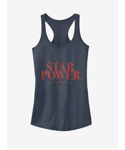 Marvel Star Power Captain Marvel Girls Tank Top - Blue