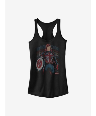 Marvel Captain Carter The Hydra Stomper Girls Tank Top - Black