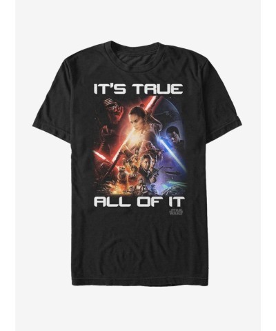 Star Wars Black T-Shirt with The Force Awakens Poster & Han Solo Quote