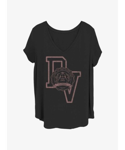 Star Wars Empire Darth Vader Letterman T-Shirt for Plus Size Girls - Black
