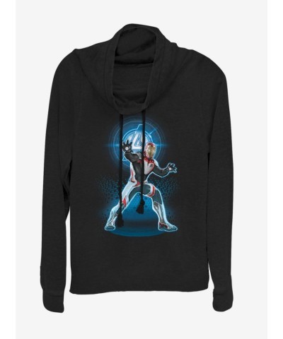 Marvel Girls Avengers Iron Man Space Suit Cowlneck Top - Black