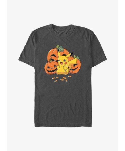 Pokémon Pikachu Pumpkin T-Shirt - Grey Unisex