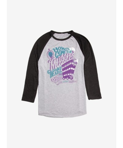 Harry Potter Knight Bus Black Raglan for Men