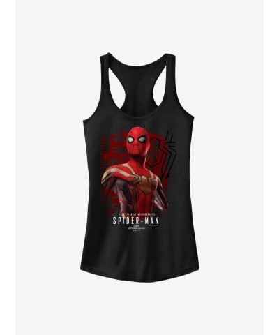 Marvel Girls' Spider-Man Hero Cotton Blend Tank Top - Black