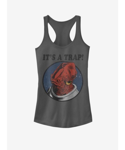 Star Wars Trapper Girls Tank Top - Junior's Black Cotton Tee