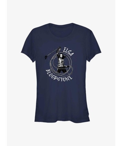 Marvel's Werewolf By Night Elsa Bloodstone Lasso Blue Lightweight T-Shirt for Girls