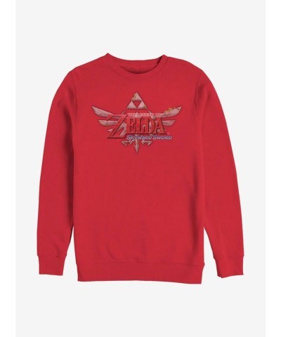 Nintendo Zelda Skyward Sword Crewneck Sweatshirt - Men's Red