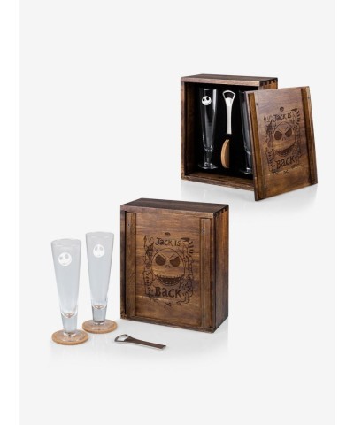 The Nightmare Before Christmas Jack Acacia Wood Beverage Set