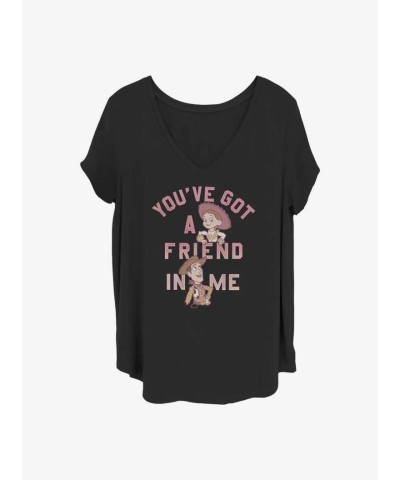 Disney Pixar Toy Story Friendship Plus Size T-Shirt for Girls - Black
