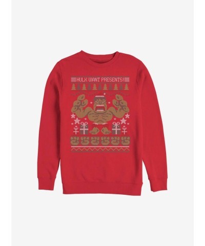 Marvel Red Holiday Sweatshirt for Men - Hulk Edition