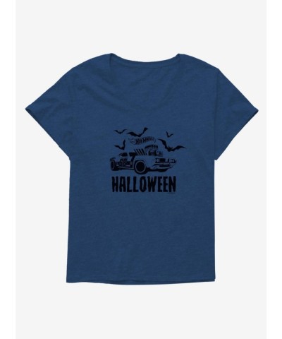 Hot Wheels Halloween Plus Size Tee for Women - Blue Hot Rod Girls