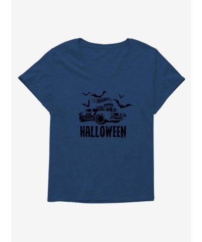 Hot Wheels Halloween Plus Size Tee for Women - Blue Hot Rod Girls