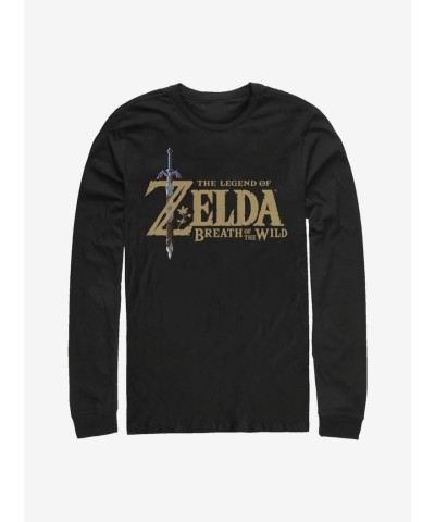 The Legend of Zelda Breath of the Wild Logo Unisex Long Sleeve T-Shirt - Black