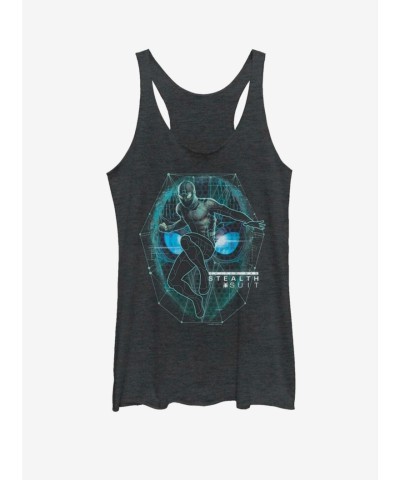 Marvel's Stealth Suit Inspired Girls Tank Top - Black