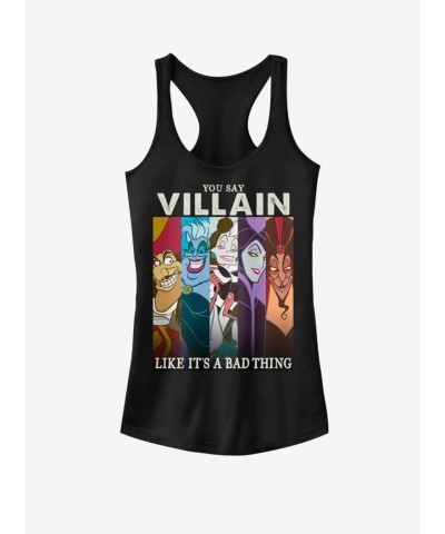 Disguise Your Style with Disney Villains Bad Girls Tank Top - Junior Sizes BLACK