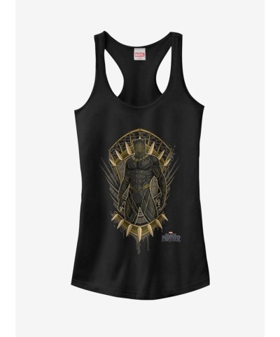 Marvel 2018 Black Panther Claw Crest Girls Racerback Tank Top - Black