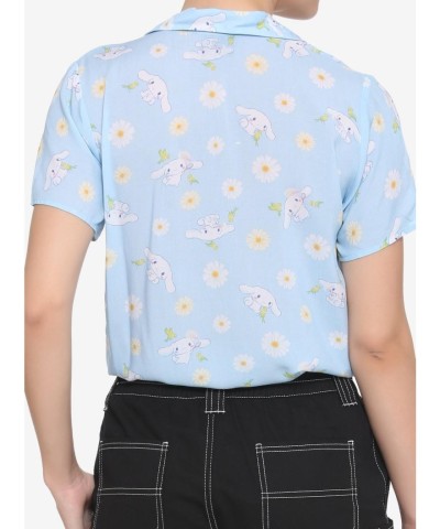 Cinnamoroll Daisy Print Girls Tie-Front Woven Top