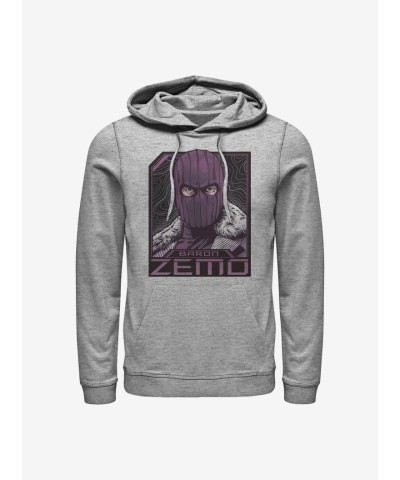 Marvel's Falcon & Winter Soldier Zemo Badge Hoodie - Men's Grey