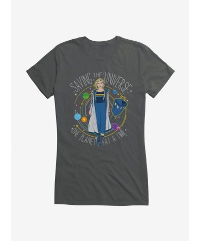 Doctor Who 13th Doctor Universe-Saving Graphic Black Tee for Girls