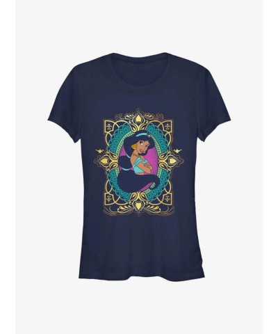 Disney 30th Anniversary Aladdin Jasmine Badge T-Shirt - Blue for Girls