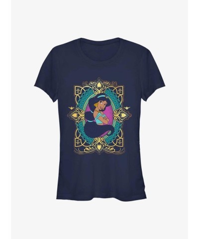 Disney 30th Anniversary Aladdin Jasmine Badge T-Shirt - Blue for Girls