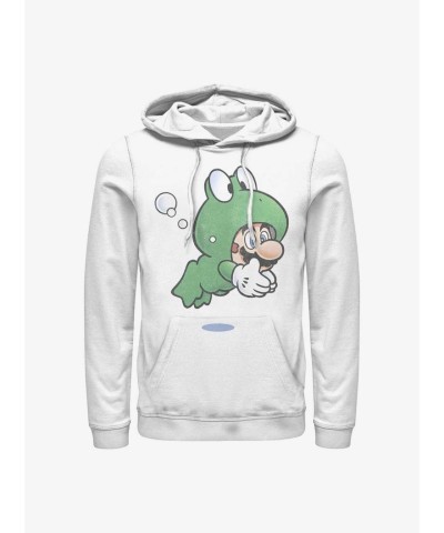 Nintendo Men's White Froggy Mario Hoodie