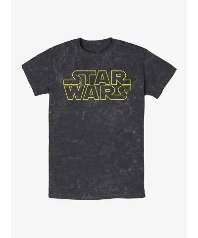 Star Wars Iconic Logo Mineral Wash Tee - Unisex Black