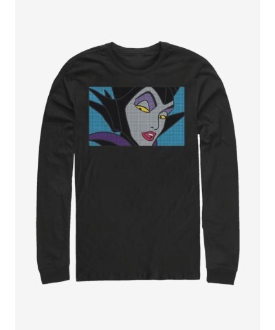 Disney Maleficent Eye Design Long Sleeve Men's T-Shirt - Black