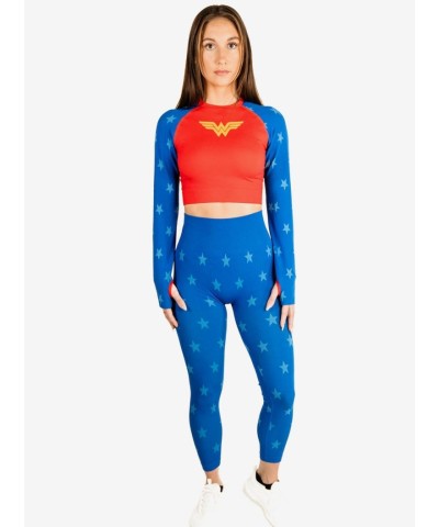 Wonder Woman Active Cosplay Leggings and Crop Top Set