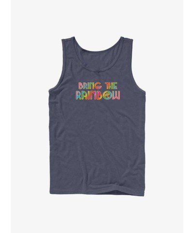 Marvel Thor Lightning Love Rainbow Cotton Tank Top - Men's Blue