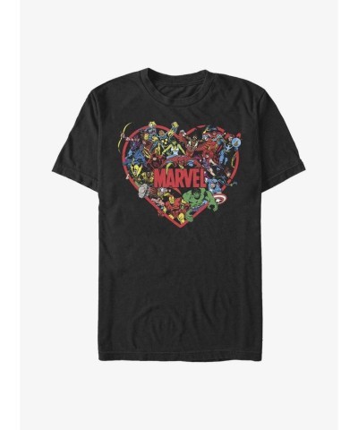 Marvel Avengers Heroic Heart T-Shirt - Men's Black