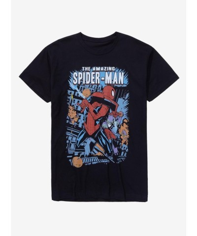 Marvel's Spider-Man Battling Green Goblin Unisex Cotton T-Shirt