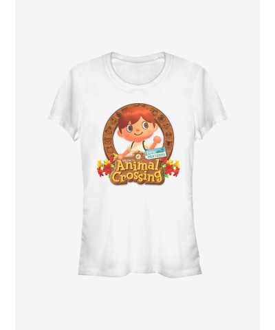 Nintendo Animal Crossing Girls T-Shirt with Villager Emblem