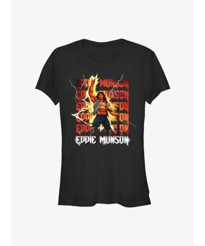 Stranger Things Rock God Eddie Munson Guitar T-Shirt - Black