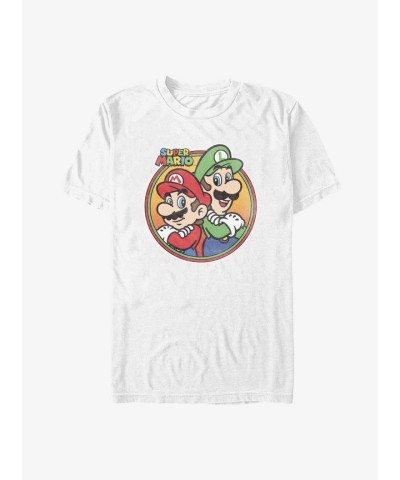 Nintendo Men's Lightweight Mario & Luigi White T-Shirt